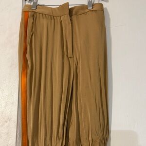 Burberry Tan Pants with Orange Stripe